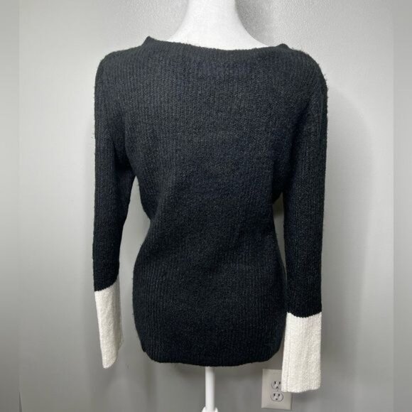 Dressbarn Womens Black & White Sweater Medium Acrylic/Nylon Blend - Picture 3 of 11